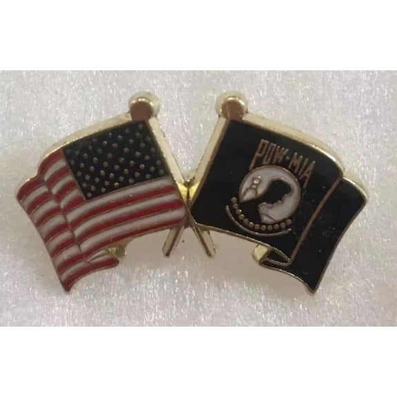 USA POW MIA Wavy Lapel Pin American Veteran
