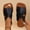 Black, variant on Slippers For Women Outdoor Summer Fashionable New Toe V-Neck Flat Outer Wear One-Line Button Strap Beach Sandals Black 6