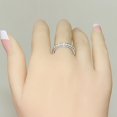 thumbnail image 3 of HAOAN Round Shiny Non-Fading Rhinestone Ring - Symmetric Finger Circlet Bridal Jewelry, 3 of 7