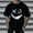 Black, variant on Men's Creepy Smile Crewneck T-Shirt Novelty Spooky Face Halloween Clothes Short Sleeve Scary Tee Tops
