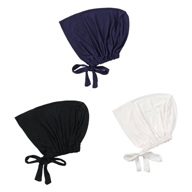 Guardurnaity 3 piezas Undercap Hijab para mujeres sin hilos sueltos forro fino Underscarf Hijab islámico para mujer Sombreros Azul marino+Negro+Blanco