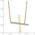 thumbnail image 3 of Auriga 14K Yellow Gold Sideways Diamond Initial X Necklace for Women, 3 of 5