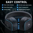 thumbnail image 6 of AYEDLOE Wireless Gaming Headset 2.4GHz for PS5/PS4/PC/Switch - Bluetooth 5.3 Headphones with Noise-Canceling Mic, 7.1 Surround Sound, 70H Battery Life, RGB Lights, Foldable, Portable-Black, 6 of 8