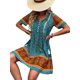 thumbnail image 4 of VISgogo Vestido bohemio para mujer, estampado de flores, manga corta, cuello en V, ajuste holgado, vestido de vacaciones, S/M/L/XL VISgogo  moda, 4 of 8