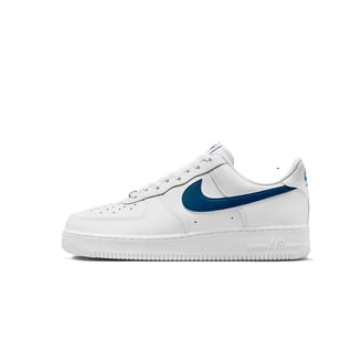 Nike Air Force 1 \'07 Men\'s‎ size 11 White Aquarius Blue Casual Shoes FQ4296 EUC NEW Men main image 4