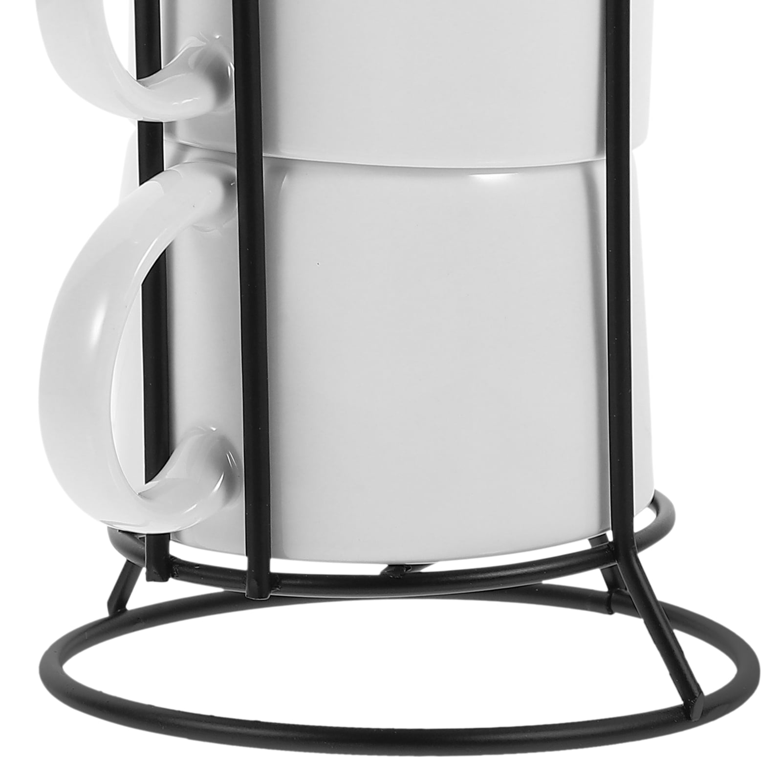 White Ceramic Coffee Mug Espresso Cups Milk Storage Rack Office