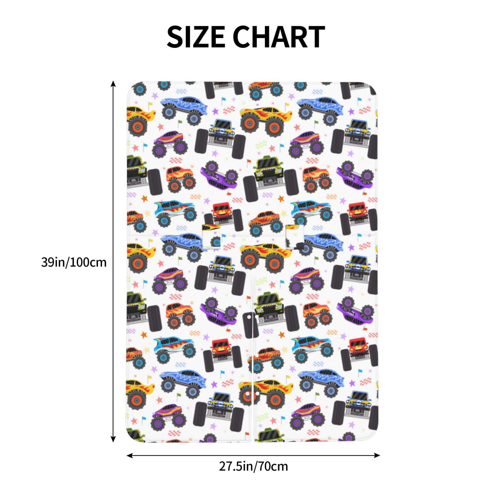 Naloa Cartoon Monster Trucks1 Baby Car Seat Cover, Breathable Baby Carrier Cover, Multiuse Baby Carrier Cover & Nursing Breastfeeding Cover