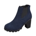 thumbnail image 2 of OKBOP Women's Heeled Boots Round Toe Zip-Up Stability Foam Cushioning Blue Stylish Women's Boots Sizes 40, 2 of 5