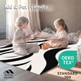 thumbnail image 4 of ODIKA 3'x5' Machine Washable Non-Slip Area Rug, Fauna Wavy Lined Deluxe Shag Arrangement High Traffic Rug with Pad, Black, 660180, 4 of 8