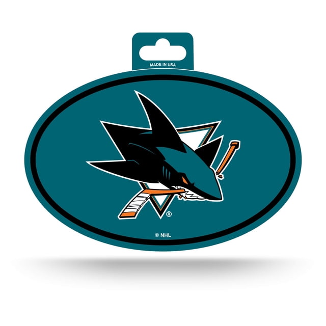 Pegatina Ovalada Con Logotipo Del Equipo De Color De Rico Industries San Jose Sharks