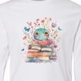 thumbnail image 4 of Inktastic Bookworm Flowered Reading Long Sleeve Youth T-Shirt, 4 of 5