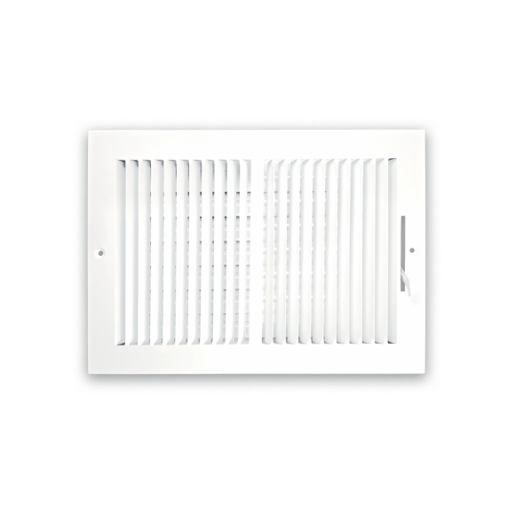 Two-Way Air Vent Register 12″x8″ with Adjustable Damper – Sidewall & Ceiling Grille, Powder-Coated Steel, High Airflow, Pre-Drilled Holes with Screws, Indoor Use