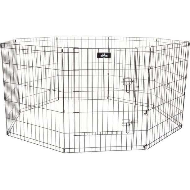 Petmaker 30"H Metal Dog Playpen, Black