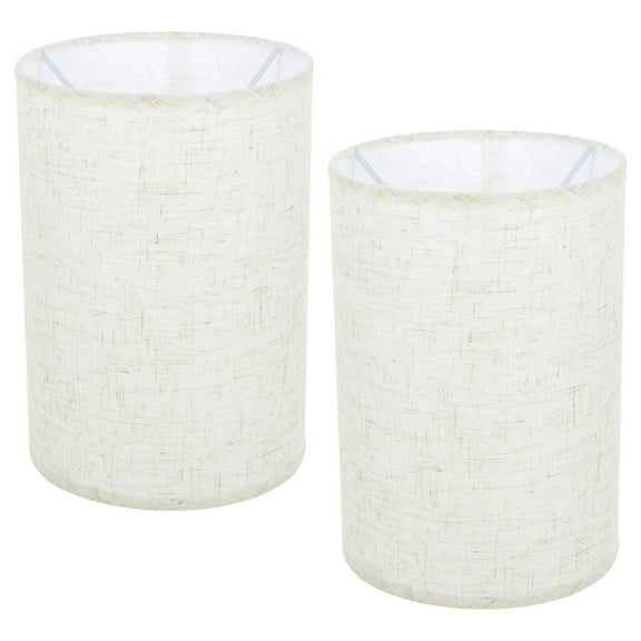 Homoyoyo 2pcs Round Vintage Beige Linen Lampshades Eye Decorative Lamp Shades for Home Lighting