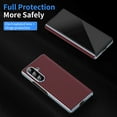 thumbnail image 4 of Dteck PU Leather Case for Samsung Galaxy Z Fold 7, Luxury Carbon Fiber Texture Plating Flip Cover Slim Hard Back Anti-Scratch Case, Red, 4 of 7