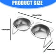 thumbnail image 5 of Sinyiin Double Bowl Elevated Cats Feeders Stainless Steel Bowls Ergonomic Feeders Bowl For Dog Cats Health Eating Watering, 5 of 8
