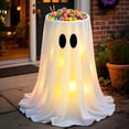 thumbnail image 5 of LOWLHOME Glowing Ghost Candy Holder Bowl Stand Decoration, DIY Spooky Ghosts with LED Lights, Cute Ghost Candy Holder for Front Door Porch Outdoor Indoor Decor, 30 in, 1 Count, White, D, 5 of 5