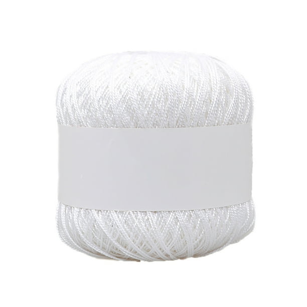Naiovety Hilo de tejer hilo de ganchillo de algodón bordado ropa suéter tapiz línea de tejido DIY accesorio tejido hilo de algodón Tela de costura y artesanía blanco