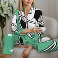 thumbnail image 6 of Fuzoiu BALL INSIDE THE NET GOAL Print Women's Long-Sleeved Pajama,Lounge Button Down Nightwear,Womens Notch Collar Pajama Set-Small, 6 of 7