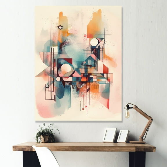 DESIGN ART Designart "Explorations In Serenity Ii" Modern Geometric Wall Art Prints 34 in. wide x 44 in. high