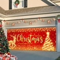 thumbnail image 5 of Christmas Garage Door Decorations, Red Gold Xmas Glitter Christmas Tree Deer Snowflake Garage Door Cover Banner, Happy New Year Holiday Family Supplies Backdrops Party Decor Banner Cover, 16X7FT, 5 of 5
