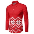 thumbnail image 4 of Mens Christmas Shirts Santa Claus Party Long Sleeve Button Down Shirts, 4 of 4