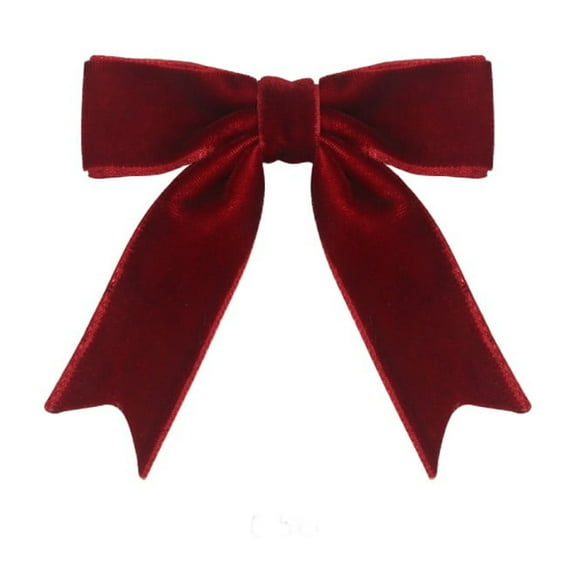 putnchl Christmas Red And Green Velvet Ribbon Bow Handmade Tailcoat Cutting Christmas Tree Gift Box Decoration Bow