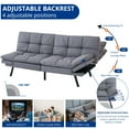 thumbnail image 6 of Yangming Sofa Bed, Convertible Couch with Adjustable Backrest and Armrests for Study, Apartment, Office and Dorm, Gray, 6 of 7