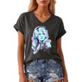 thumbnail image 3 of JINGTIAN Dolly Women's Shirt Country Music Graphic T-Shirt Vintage Western Tee Short Sleeve Crew Neck Nashville Concert Top for Fans, 3 of 6