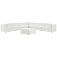 thumbnail image 1 of Sectional Sofa Set, Faux Vegan Leather, White, Modern Contemporary Urban Design, Living Lounge Room Hotel Lobby Hospitality, 1 of 10