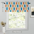 thumbnail image 3 of DriftAway Riley Geo Lined Window Curtain Valance Mid Century Geometric Pattern 2 Layers Rod Pocket, 52" x 18" Plus 2", Teal Gold Orange, 3 of 7