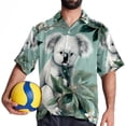 thumbnail image 4 of Koala Men's Hawaiian Print Casual Button Down Short Sleeve Summer Beach Shirt - Unisex, 4 of 6