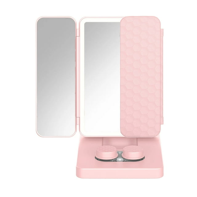 Btomtd Lens Cosmetic Cleaner For Contacts Glasses Case Cute Proteinizing Automatic Vibration Cleaner Makeup Mirror, Pink