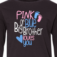 thumbnail image 4 of Inktastic Pink or Blue, Big Brother Loves You Footprints and Heart Long Sleeve Youth T-Shirt, 4 of 5