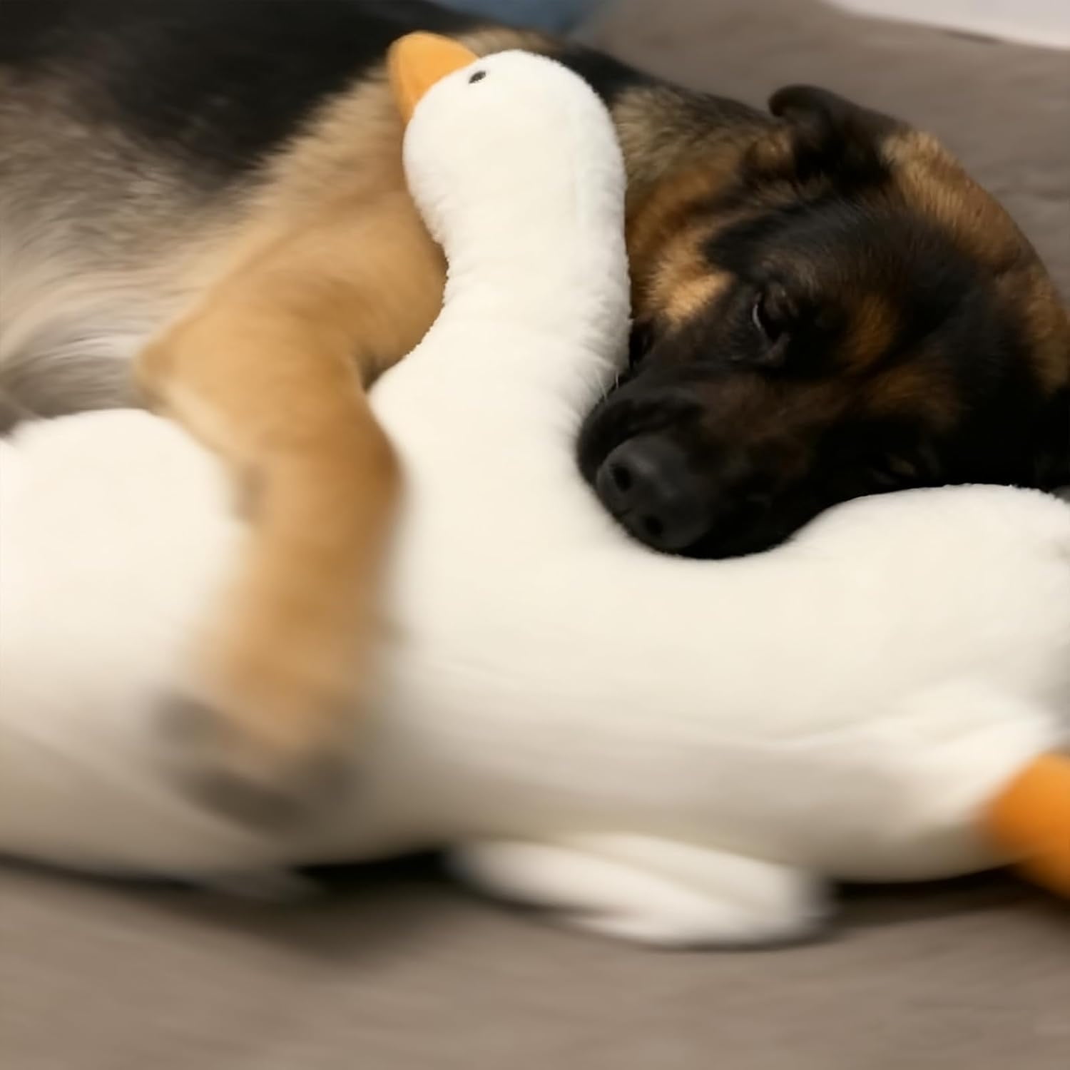Specollect 2 Pcs Realistic White Dog Toy with Squeaky Quack Sound, Soft Chew Interactive Plush for Indoor Play, Calming Puppy Senior Pet Toys 90cm