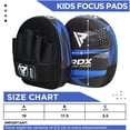 thumbnail image 4 of RDX Kids Focus Boxing Punch Mitts, Punching target, Punching pad Leather Curved Hook and Jab Target Hand Pads, Coaching Strike Shield for MMA, Blue, 4 of 8