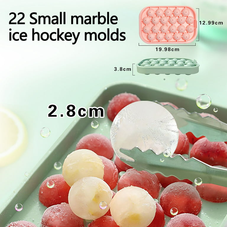 Ball Ice Cube Trays for Freezer: Round Ice Cube Tray with Lid - Circle Ball  Ice Trays for Freezer with Bin - Sphere Ice Cubes Mold for Drinks - 4