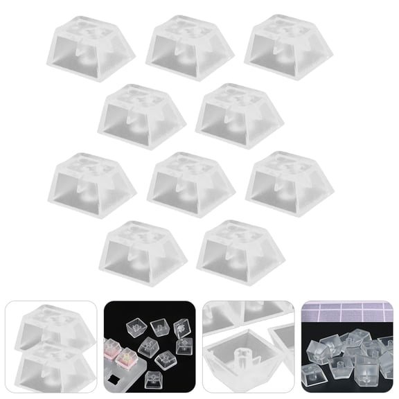 Soimiss 10Pcs Clear Mechanical Keyboard Keycap Decoration Cover for Game Player