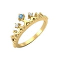 thumbnail image 2 of Bague Couronne Tiara pour Femmes Plaquée Argent Jaune Topaze Bleue Ronde 2mm, 2 of 4