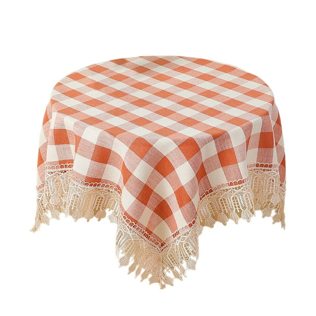 Nappe Ronde Rouge en Polyester Tissé, Anti-Déversement et Résistante aux Taches, Housse de Table à Manger pour Usage Intérieur et Extérieur, Fête, Bbq, Réunion de Famille, Infroissable, Entretien Facile, Effet Lin