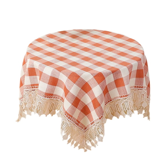 Staron Round Tablecloth, 35" Fall Table Cloth Round Woven Tablecloth Circle Dining Table Cover for Party Table Holiday Party Decor