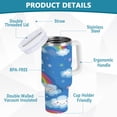thumbnail image 4 of Cute Rainbow and Cloud Tumbler with Handle and Straw Lid 40 oz Insulated Vacuum Water Bottle Stainless Steel Travel Cup, 4 of 9