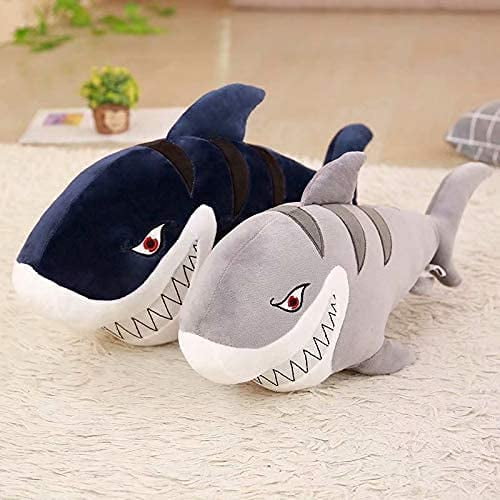 50 120cm Plush Shark Toy Cuddled Animals Large Shark Puppet Cushion Pillow Toys for Kids Birthday Gifts 1m Blue Color Gray Size 1.2m
