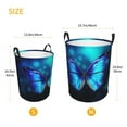 thumbnail image 5 of PHELIKA Blue Butterfly On Dark 02 Laundry Basket 65L Large Foldable Round For Dirty Clothes Toy Storage, 5 of 6
