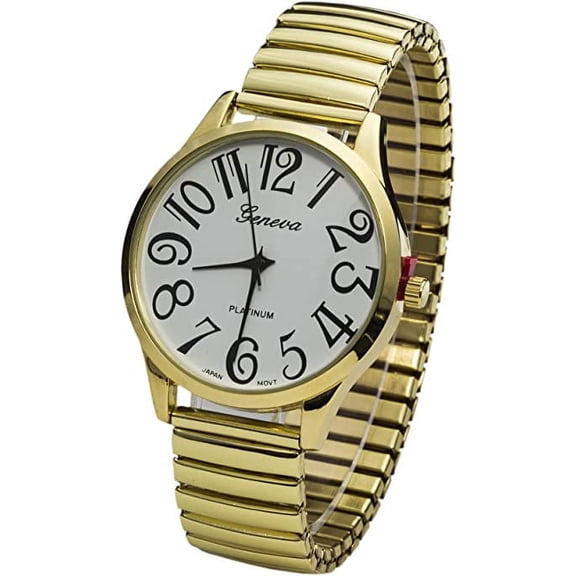Blekon Collections Japanese Quartz Women's Classic Dial 38mm Case Metal Stretch Band Watch