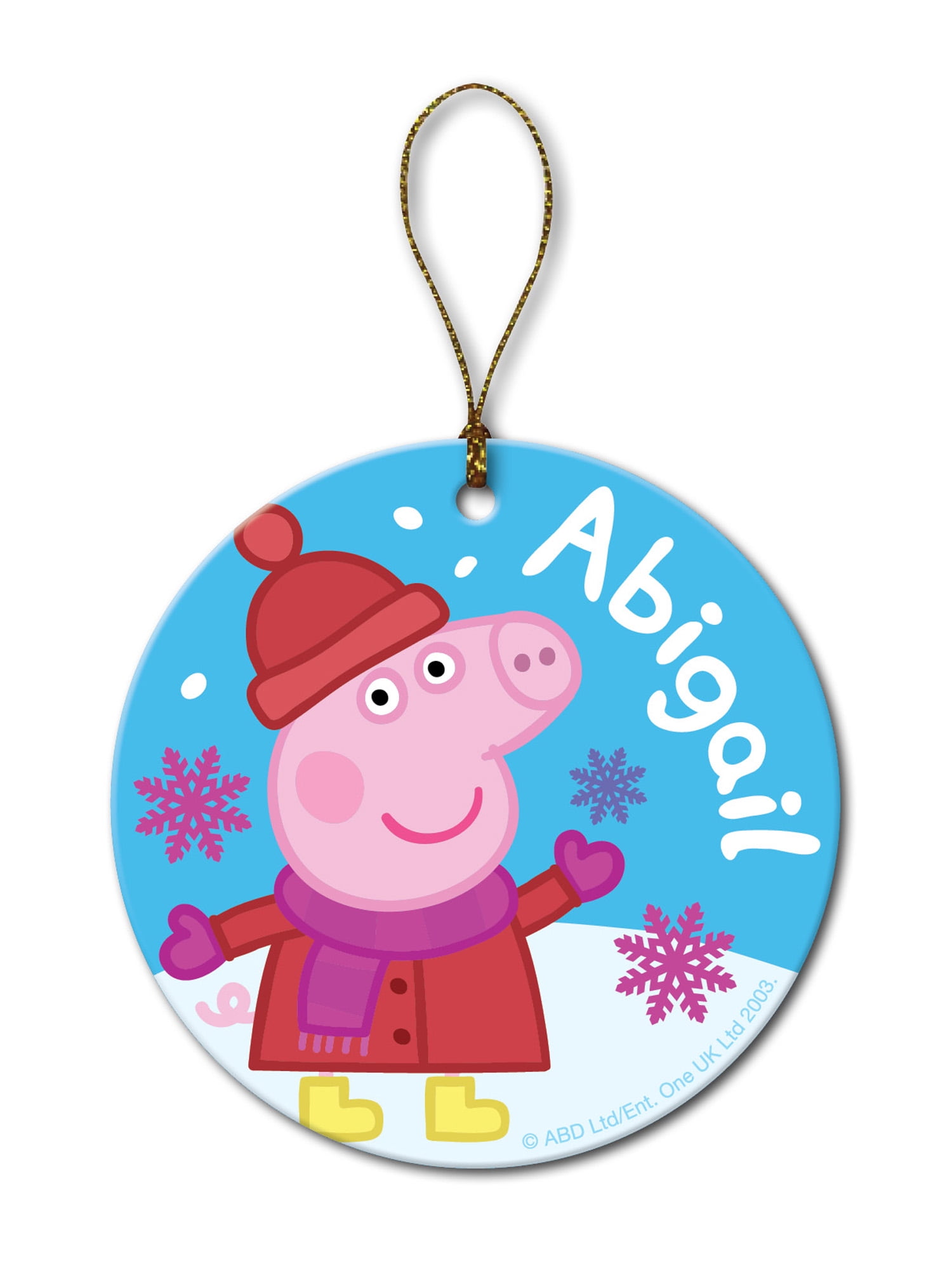 PRINCESS PEPPA PIG PERSONALIZED NAME 2020 METAL CHRISTMAS ORNAMENT GIFT TAG