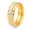 GOLD, variant on Stainless Steel Wedding Bands with Cubic Zirconia Ring for Men Women, Cushion‑Cut Statement Ring Size 6-11