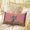 thumbnail image 4 of Independence Day Pillow Covers, Linen Long Throw Pillow Case, Red Stripes US Flag Vintage Boots Holiday Pillow Protector Decorative Cushion Cover for Living Room/Bedroom 24" x 36", 4 of 8