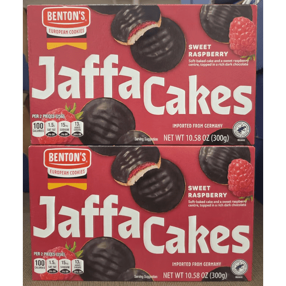 Benton's Jaffa Cakes Zingy Raspberry 10.58oz 300g (2 Boxes)