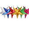 Outgeek 6Pcs Colorful Paper Star Lantern Hanging Decor with 6 Led Candles Party Supplies Decorations for Birthday Wedding Party Decor